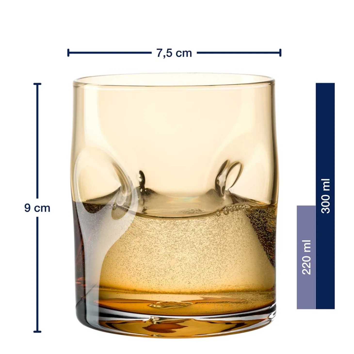 Trinkglas VESUVIO 300 ml amber 4er-Set