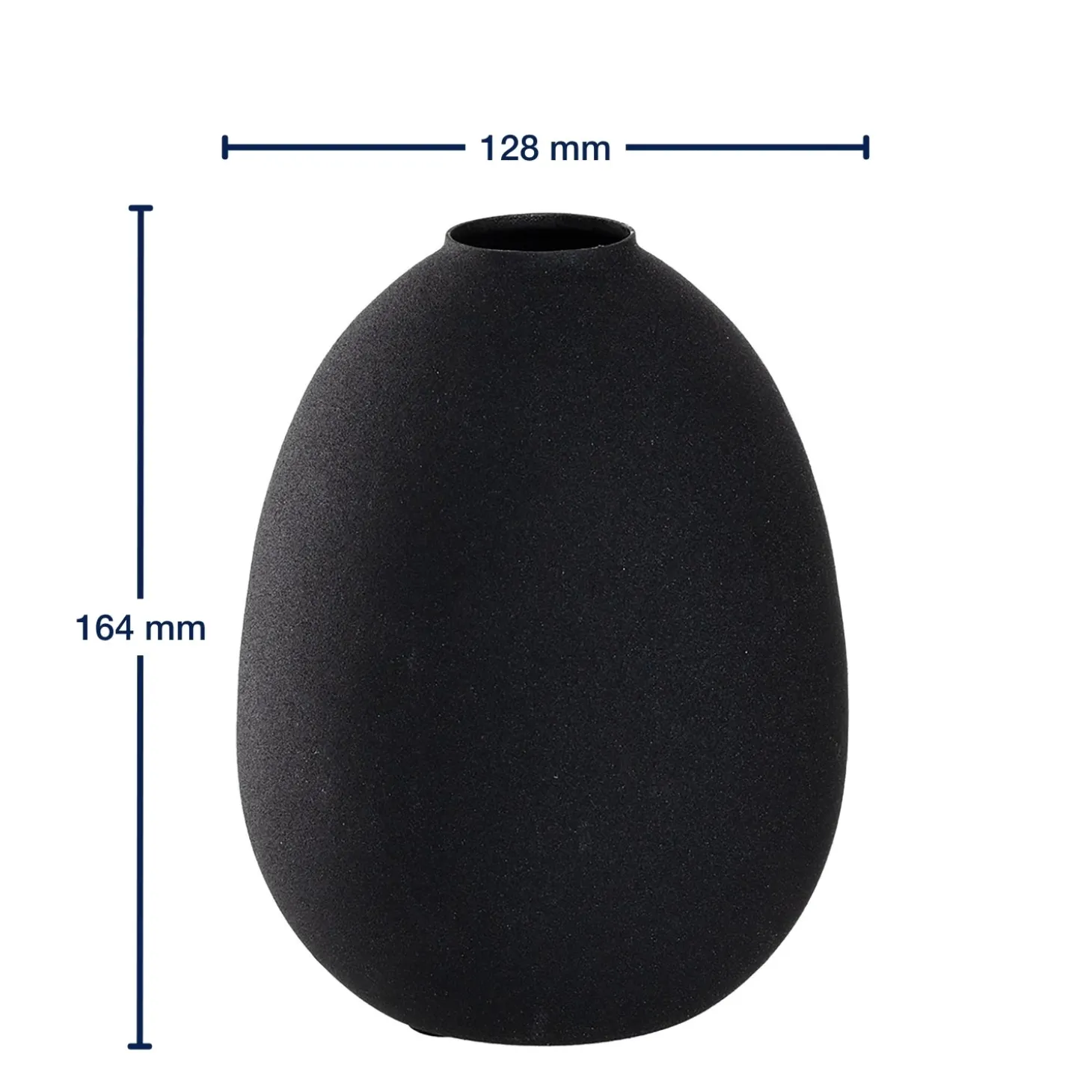 Vase CASOLARE 16 cm schwarz Metall