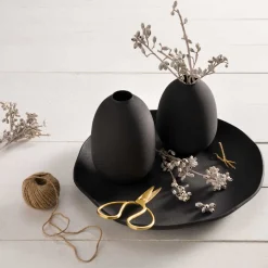 Vase CASOLARE 16 cm schwarz Metall