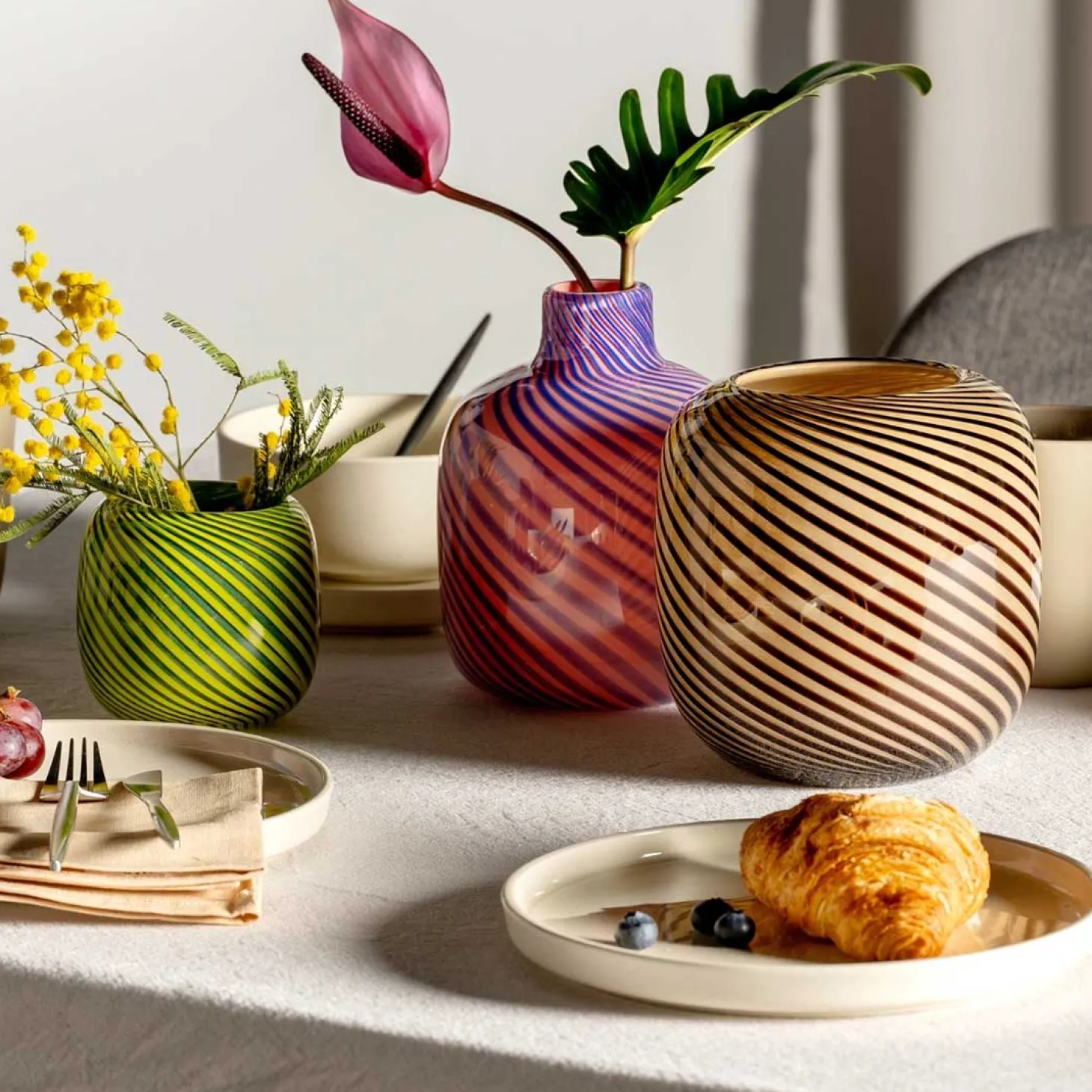 Vase FILO COLORI 16 cm braun