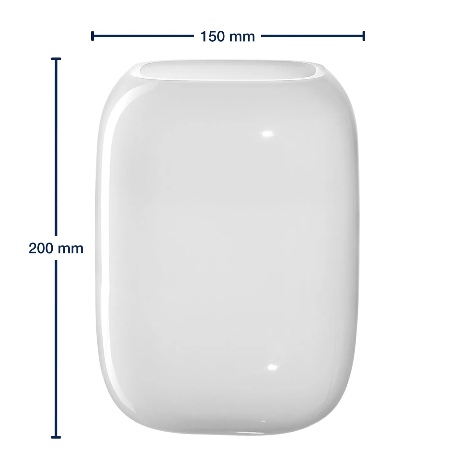 Vase MILANO weiß 20 cm x 15 cm