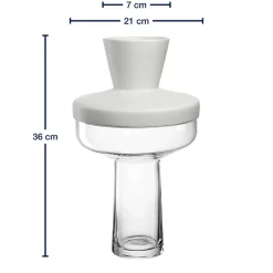 Vase RIVA mit Aufsatz 36 cm weiß