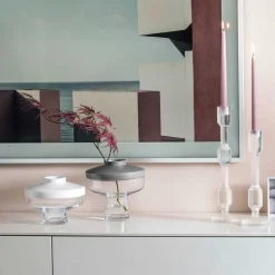 Vase RIVA mit Aufsatz 17 cm weiß