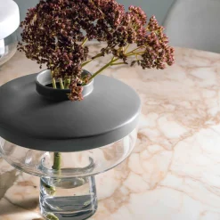 Vase RIVA mit Aufsatz 22 cm grau