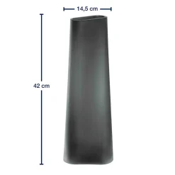 Vase TURNO 42 cm grau satiniert
