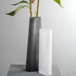 Vase TURNO 42 cm grau satiniert