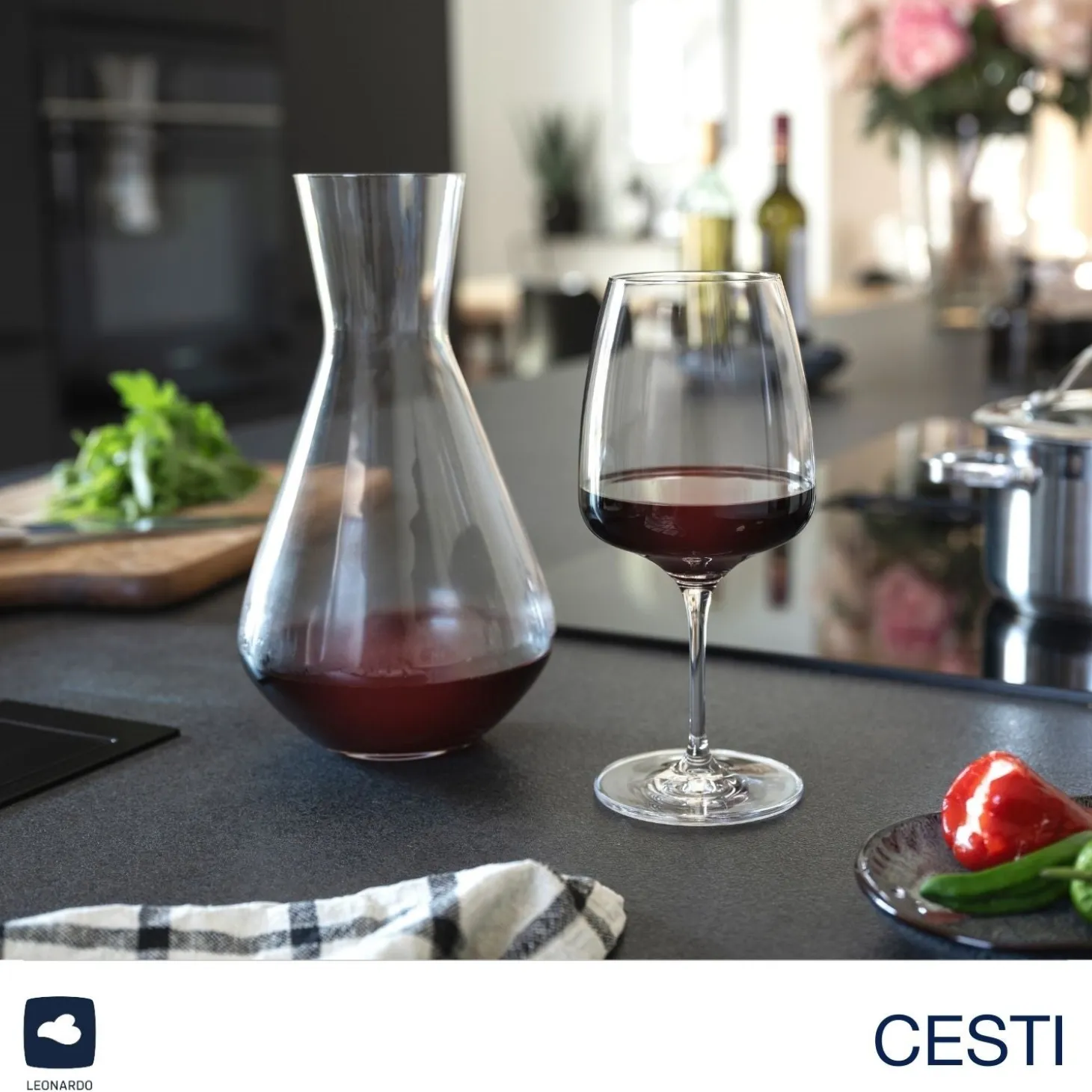 Weinset CESTI 3-teilig + Poliertuch